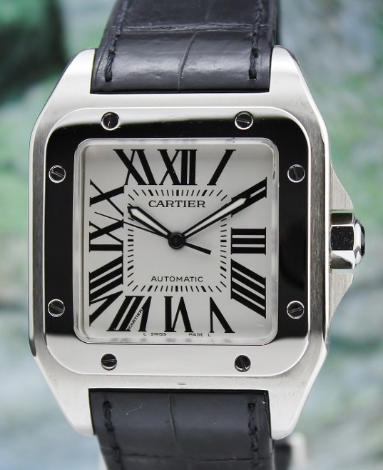 (image for) Unpolished Cartier "Large Size" Santos 100XL Automatic Watch / 2656